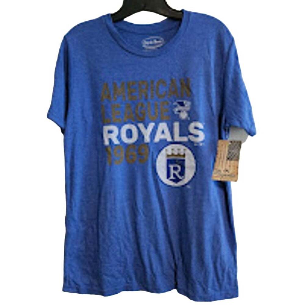 Large Majestic Threads Blue and gold American League Royals 1969 short sleeve